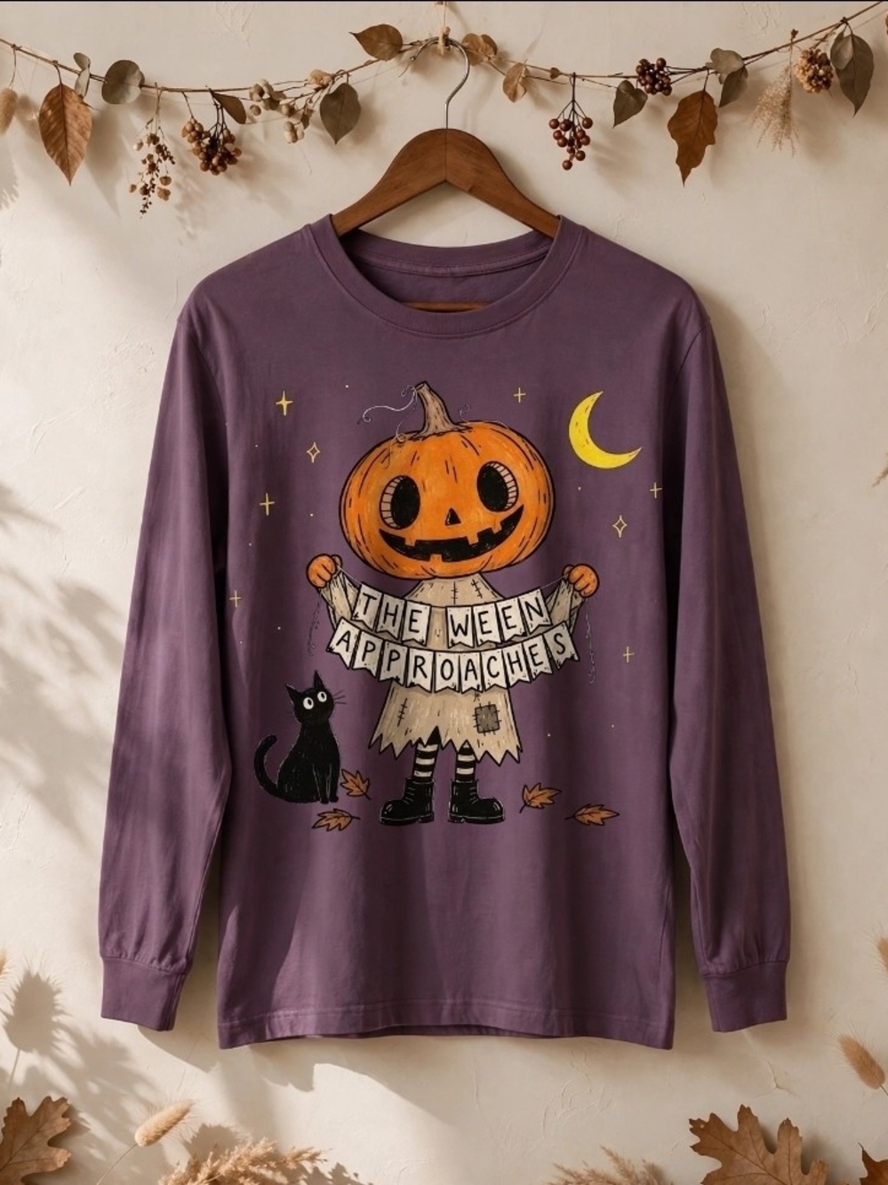 Pruple The Ween Approaches Halloween Long Sleeve Boutique NWT
